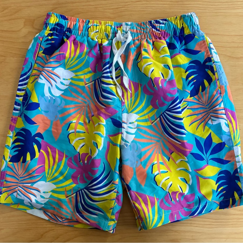 Vibrant Tropical Kids Swim Shorts